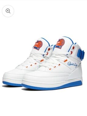 Patrick Ewing White / Blue High-Top Basketball Sneakers